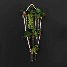 Propagation Station, Wall Hanging, Test Tube Holder For Propagating Plant Cuttings in Water, Hanging Room Decor - thumbnail 3