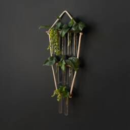 Propagation Station, Wall Hanging, Test Tube Holder For Propagating Plant Cuttings in Water, Hanging Room Decor - thumbnail 2
