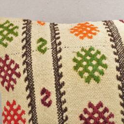 Kilim Pillow, 18x18'', 45x45 cm , Cushion , Floor Cushion, Floor Pillows, Sofa Cushion, Sofa Pillow, White Pillows, Hemp Pillow, Hemp - thumbnail 2