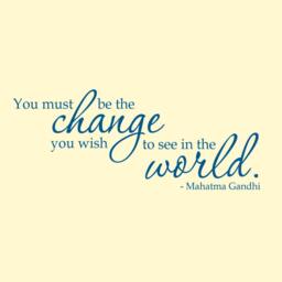 Wall Decal Gandhi Be The Change Vinyl Art Quote Sticker - Wd-110 - thumbnail 1
