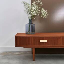Mid-Century Sideboard, Dresser, Commode, Credenza Made Of Oak Vaneer - Teak Colour Livlo T-L02 - thumbnail 4