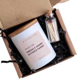 Divorce Candle Gift - Freshly Signed Papers Funny New Beginnings Present For Her - thumbnail 4