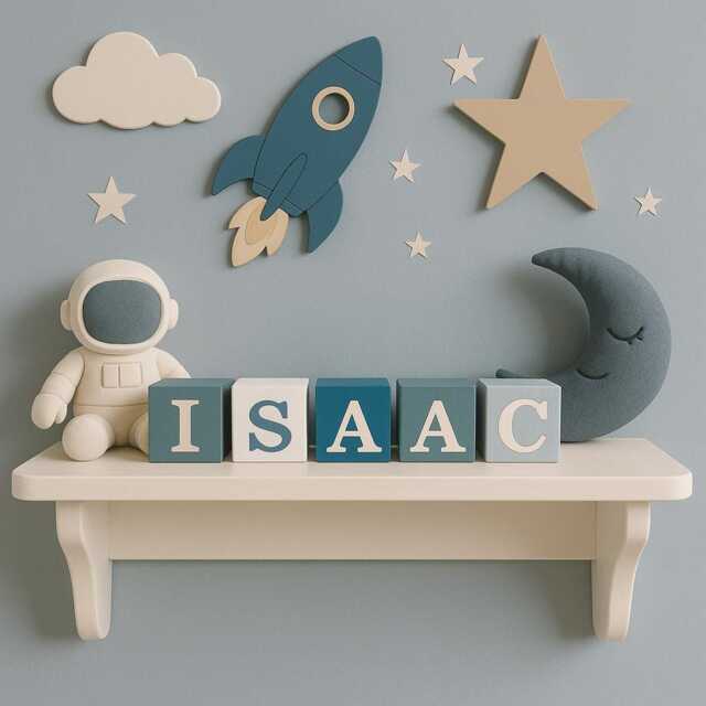 Personalised Wooden Name Word Blocks Price Per Letter/ Nursery Decor/ Gifts/Baby/ Christening - image 1