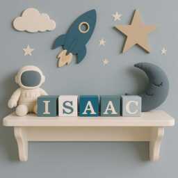 Personalised Wooden Name Word Blocks Price Per Letter/ Nursery Decor/ Gifts/Baby/ Christening - thumbnail 1