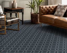 Circle Geometric Pattern Vinyl Flooring, Gray Sheet White Flooring Linoleum, Minimalist Aesthetic Room Decor, Gift For Her - thumbnail 1
