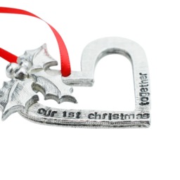 1st Anniversary Christmas Tree Ornament - Reads Our Together - thumbnail 4