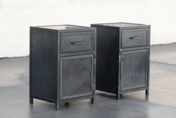 Custom Industrial Steel Nightstand Lowboy Cabinets By Rehab Vintage Interiors, Made To Order, Free U.s. Shipping - thumbnail 1