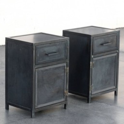 Custom Industrial Steel Nightstand Lowboy Cabinets By Rehab Vintage Interiors, Made To Order, Free U.s. Shipping - thumbnail 2