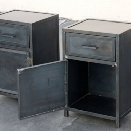 Custom Industrial Steel Nightstand Lowboy Cabinets By Rehab Vintage Interiors, Made To Order, Free U.s. Shipping - thumbnail 3
