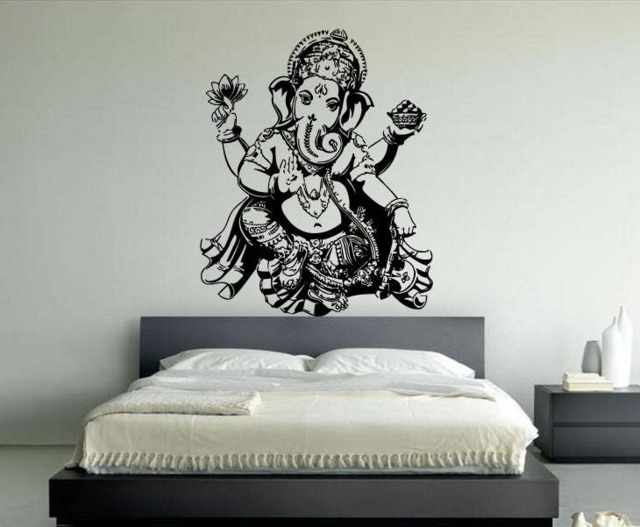 Ganesha Elephant Lord Of Success Hindu Hand God Buddha Indian Design Wall Vinyl Decal Art Sticker Home Modern Stylish Interior Decor Vg138 - image 1