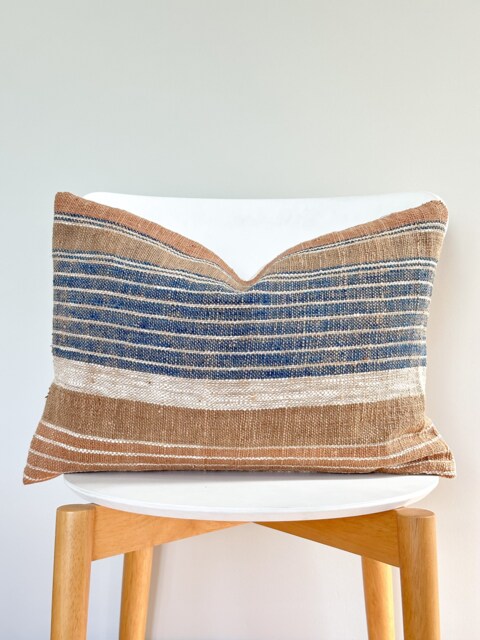 Brown Tribal Hemp Hand Woven Natural Dye Color Pillow Cover - image 1