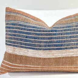 Brown Tribal Hemp Hand Woven Natural Dye Color Pillow Cover - thumbnail 2
