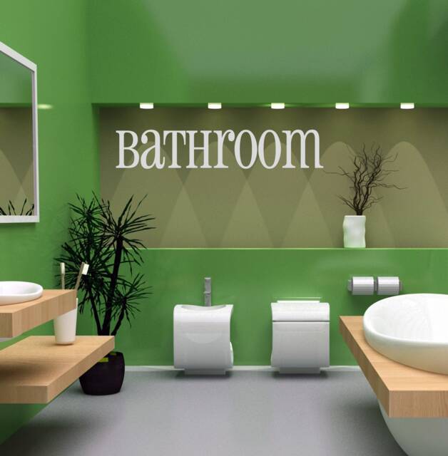 "Vinyl Wall/Door Decal - ""Bathroom" - image 1