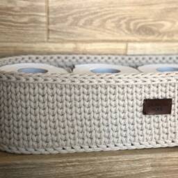 A Freestanding Toilet Paper Holder Basket Storage Farmhouse Toilet Roll Box - thumbnail 4