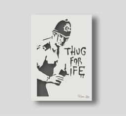 Banksy Thug For Life Stencil Reusable Wall Art Decor - thumbnail 1