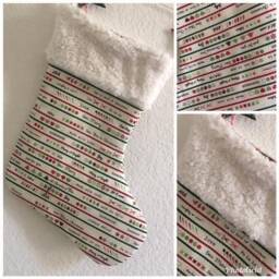 Christmas Stocking, Handcrafted Modern Stocking, Decoration, Stocking. Holliday Stocking #6 - thumbnail 1