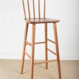 Warminster Barstool - Solid Beech Spindle Back Bar Stool, 80cm Kitchen Height - thumbnail 2