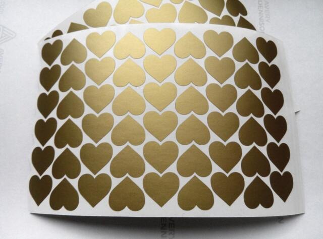 20 Heart Stickers, Vinyl Wall Stickers, Gold Nursery Decal, Hearts Wedding Baby Shower Decor, Invitations - image 1