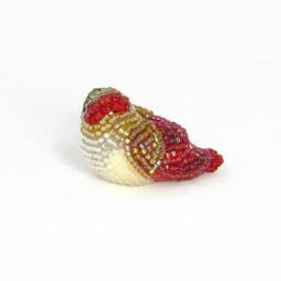 Cardinal Bird Female Miniature Beaded Figurine - thumbnail 3
