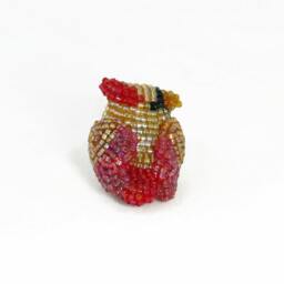 Cardinal Bird Female Miniature Beaded Figurine - thumbnail 2