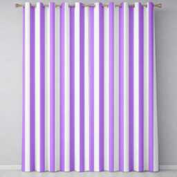 Purple & White Wavy Stripe Abstract Seamless Pattern Readymade Eyelet Ring Top Thermal 100% Blackout Curtains - thumbnail 2