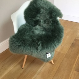 Green Sheepskin Rug, Moss Green , Soft Green, Hygge, Australian Sheepskin, Chair Cover Ties Bed Throw, Luxury Christmas Gift - thumbnail 3