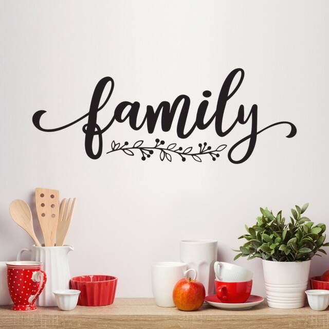 Family Decal - Farmhouse Style Decor With Vine Flourish Kitchen Wall Vinyl - image 1