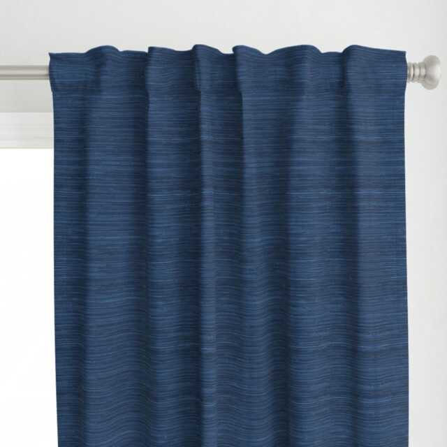 Coastal Blue Curtain Panel - Nautical Beach Distressed Weathered Custom Navy By Willowlanetextiles - image 1
