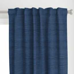Coastal Blue Curtain Panel - Nautical Beach Distressed Weathered Custom Navy By Willowlanetextiles - thumbnail 1
