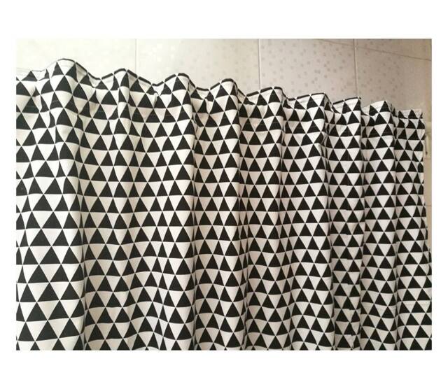 Ikea Multifunctional Tape Cafe Curtain Window Valance/Window Treatment/Bathroom Shower Curtain/Living Room Drapes-Geometric Triangle - image 1