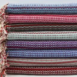 Handmade Towel, Beach Towel, Turkish Towel, Small Diamond Towel, Blue Towel, Red Striped Beach Towel, Peshtemal, 40''x70'', B2-K??rm??z?? - thumbnail 4