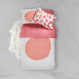 Peach & Pink Brush Strokes Pillowcase Screen Print Cotton Bedding - thumbnail 2