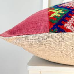 Vintage Embroidered Silk Textile Ethnic Piece Of Tradition Costume Pillow Cover - thumbnail 4