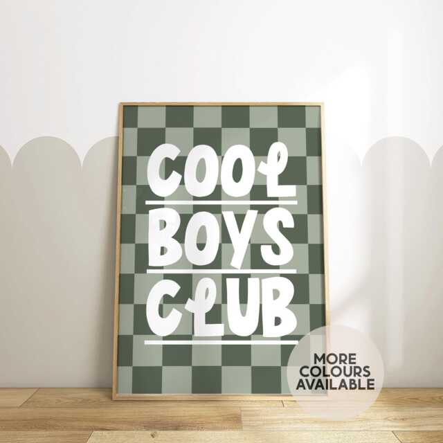 Cool Boys Club Print -- Decor, Bedroom Print, Playroom Brothers Older Unframed - image 1