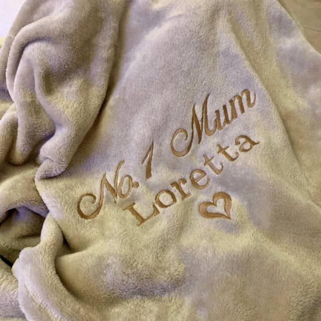 Mothers Day Personalised Embroidered Blanket Throw, Gift For Mum Nan Sister Auntie Grandad, Sentimental, Gifts - image 1