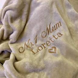Mothers Day Personalised Embroidered Blanket Throw, Gift For Mum Nan Sister Auntie Grandad, Sentimental, Gifts - thumbnail 1