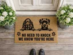 We Know You're Here Rug - Humorous Canine Entryway Sign Durable Coir Home Decor - thumbnail 1