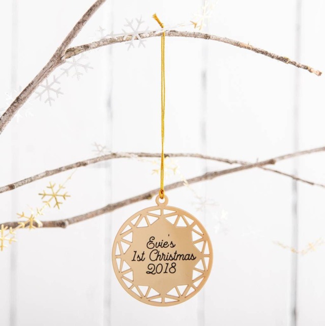 First Christmas Personalised Golden Bauble