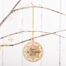 First Christmas Personalised Golden Bauble