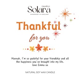 Thanksgiving Scented Candle Gift Set Thankful For You, Thanks Present For Dad Mum Friend Neighbour, Happy - thumbnail 2