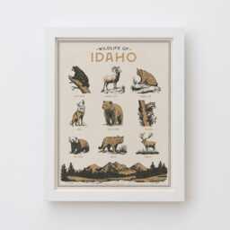 Idaho Wildlife Wall Art Print - Vintage Poster Design, Archival Quality Matte Fine Art Print. Outdoor, Wilderness Gift - thumbnail 1