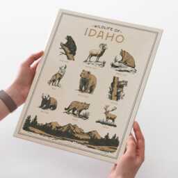 Idaho Wildlife Wall Art Print - Vintage Poster Design, Archival Quality Matte Fine Art Print. Outdoor, Wilderness Gift - thumbnail 2