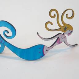 Mermaid Steel Sculpture - Face Down - thumbnail 2