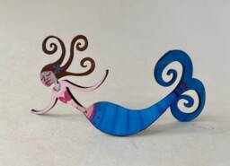 Mermaid Steel Sculpture - Face Down