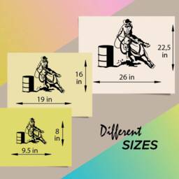 In-Style Decals Wall Vinyl Decal Home Decor Art Sticker Cowgirl On Horse Barrel Racing Riding Female Woman Girl Western Mural Design 261 - thumbnail 2