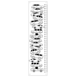 Personalized Cars Height Chart, Black & White Kids Wall Decor, Canvas Boys Growth Chart, Black Room - thumbnail 2