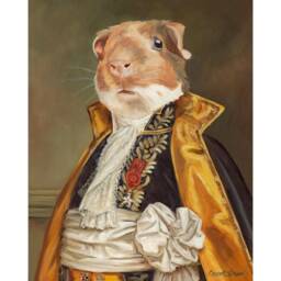Guinea Pig Art Print Lincoln The Count in Costume - thumbnail 1
