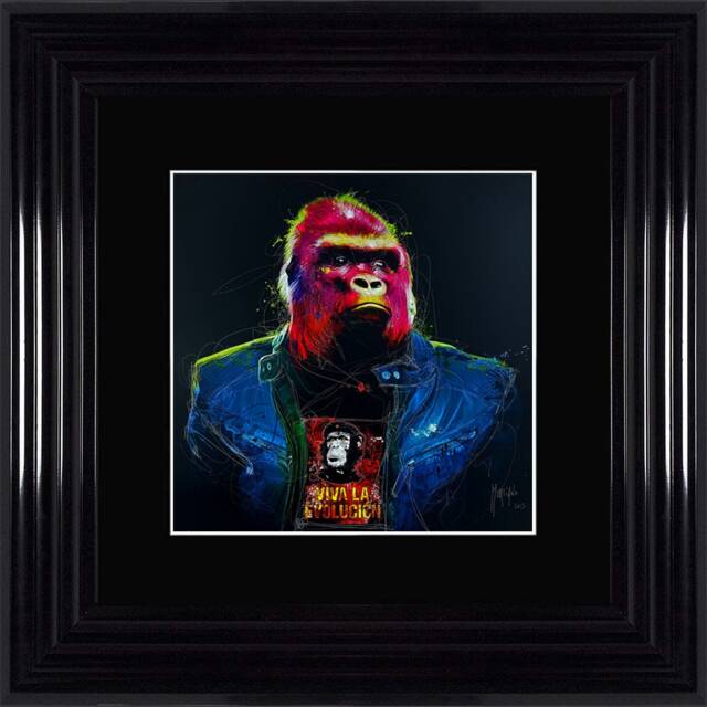 Patrice Murciano Wall Art - Gorille Gorilla Framed Print With Border - 55cm X 55cm Choice Of Frame Colour - image 1