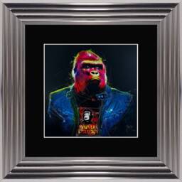 Patrice Murciano Wall Art - Gorille Gorilla Framed Print With Border - 55cm X 55cm Choice Of Frame Colour - thumbnail 3