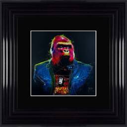 Patrice Murciano Wall Art - Gorille Gorilla Framed Print With Border - 55cm X 55cm Choice Of Frame Colour - thumbnail 1